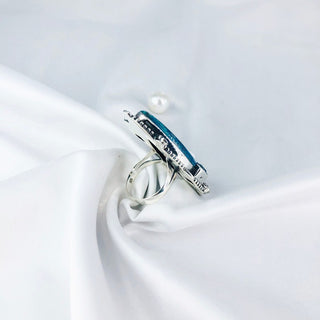 Natural Chrysocolla, Apatite & Moonstone Ring By Harshita Jewellery