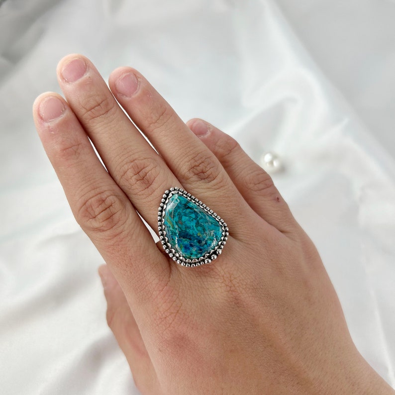 Natural Azurite Ring By Harshita Jewellery