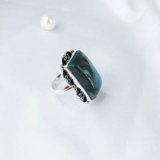Natural Labradorite Ring By Harshita Jewellery