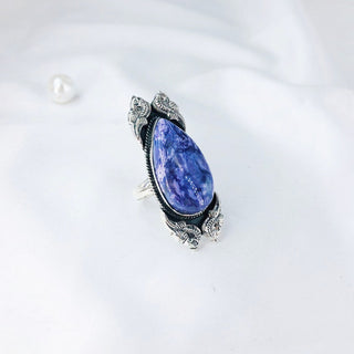 Natural Charoite Gemstone Ring By Harshita Jewellery