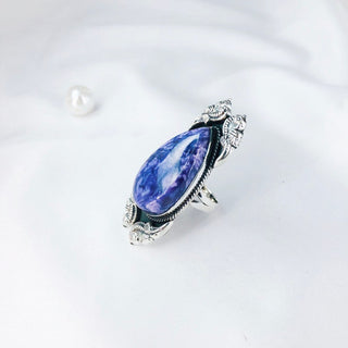 Natural Charoite Gemstone Ring By Harshita Jewellery