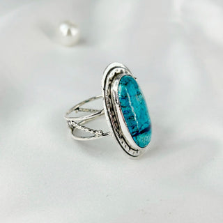 Natural Shattuckite Gemstone Ring By Harshita Jewellery
