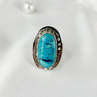 Natural Shattuckite Gemstone Ring By Harshita Jewellery
