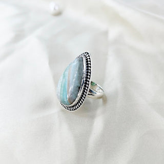 Natural Amazonite Ring By Harshita Jewellery