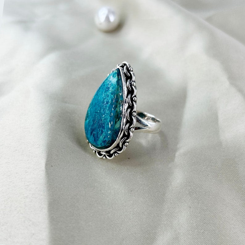 Natural Azurite Ring By Harshita Jewellery