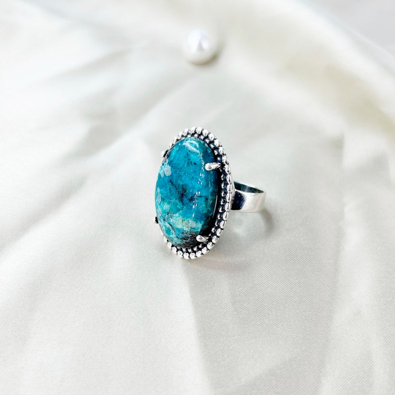 Natural Azurite Ring By Harshita Jewellery