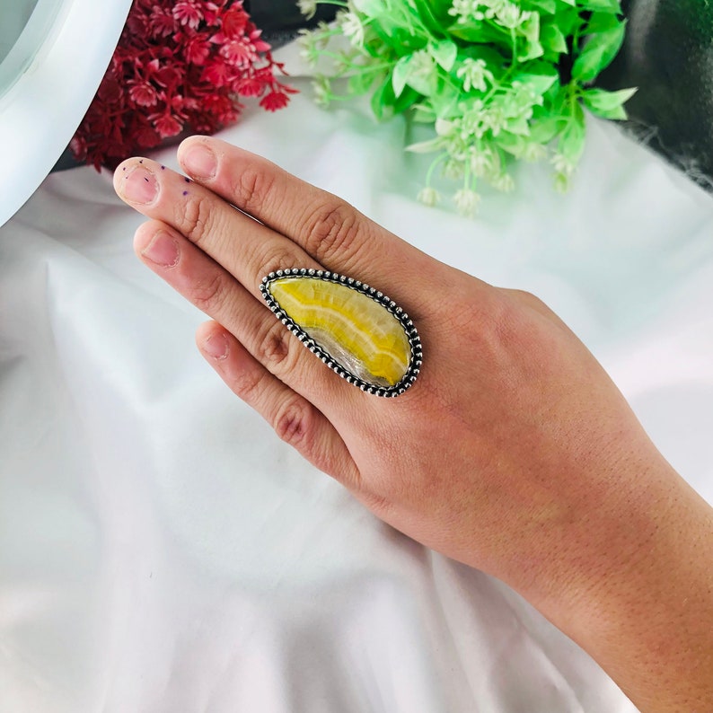 Natural Bumble Bee Jasper Ring By Harshita Jewellery