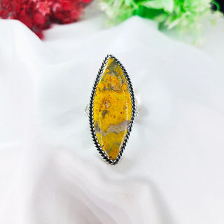 Natural Bumble Bee Jasper Gemstone Ring By Harshita Jewellery