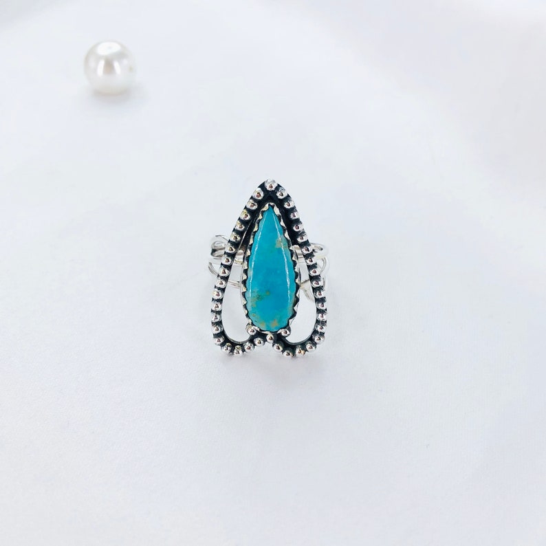 Natural Turquoise Ring By Harshita Jewellery