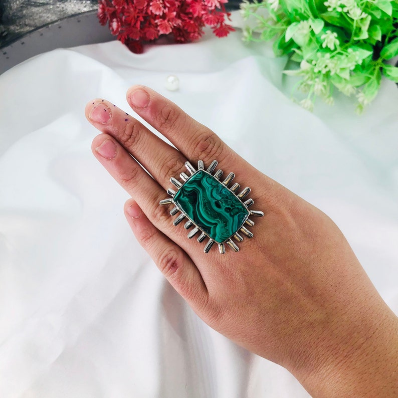 Malachite Ring By Harshita Jewellery