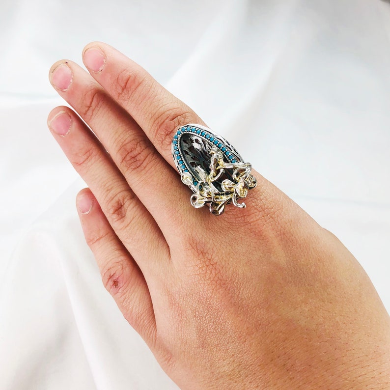 Natural Turquoise Ring By Harshita Jewellery