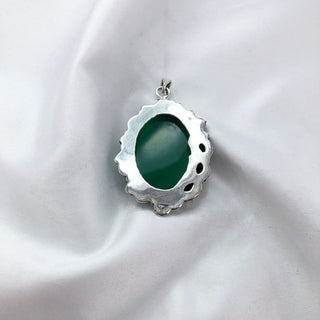 Natural Green Onyx And Amethyst Pendant By Harshita Jewellery