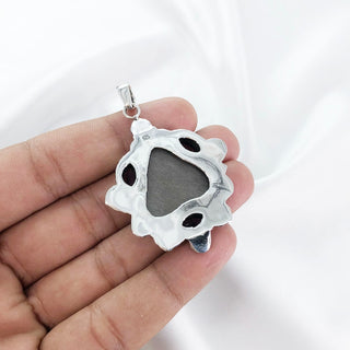 Silver Sheen Obsidian and Amethyst Pendant By Harshita Jewellery