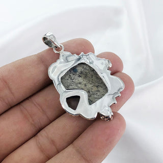 Natural K2 jasper & Raw Rose Quartz Pendant By Harshita Jewellery