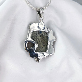 Natural K2 jasper & Raw Rose Quartz Pendant By Harshita Jewellery