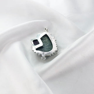 Natural Seraphinite & Rough Amethyst Gemstone Pendant By Harshita Jewellery