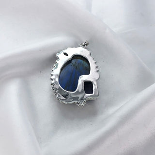 Natural Labradorite And Rough Amethyst Pendant By Harshita Jewellery