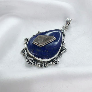 Natural Lapis Lazuli & Rose Quartz Gemstone Pendant By Harshita Jewellery