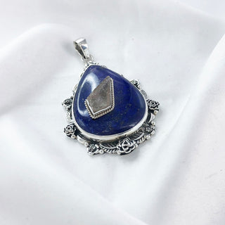 Natural Lapis Lazuli & Rose Quartz Gemstone Pendant By Harshita Jewellery