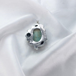 Natural Amazonite & Amethyst, Blue Topaz Pendant By Harshita Jewellery