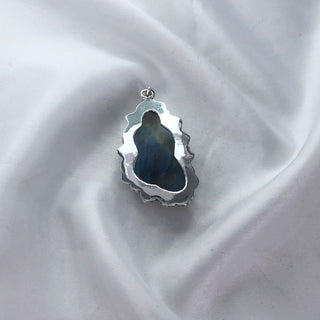 Natural Labradorite & Garnet Pendant By Harshita Jewellery