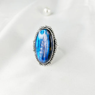 Natural Labradorite Gemstone Ring By Harshita Jewellery