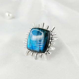 Natural Labradorite Ring By Harshita Jewellery
