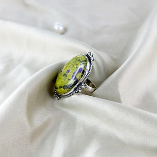 Natural Atlantisite Stichtite Gemstone Ring By Harshita Jewellery