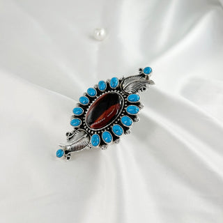 Tiger's Eye Ring & Turquoise Gemstone Ring By Harshita Jewellery