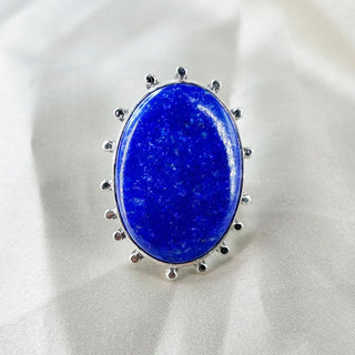 Natural Lapis Lazuli Gemstone Ring By Harshita Jewellery