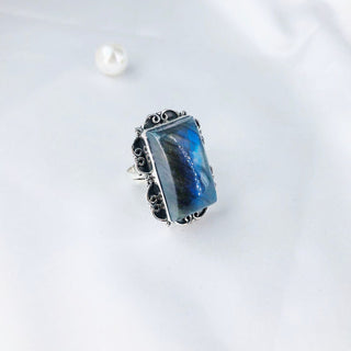 Natural Labradorite Ring By Harshita Jewellery