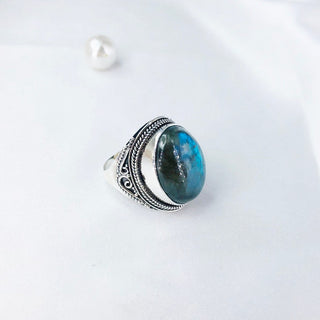Natural Labradorite Ring By Harshita Jewellery