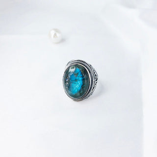 Natural Labradorite Ring By Harshita Jewellery