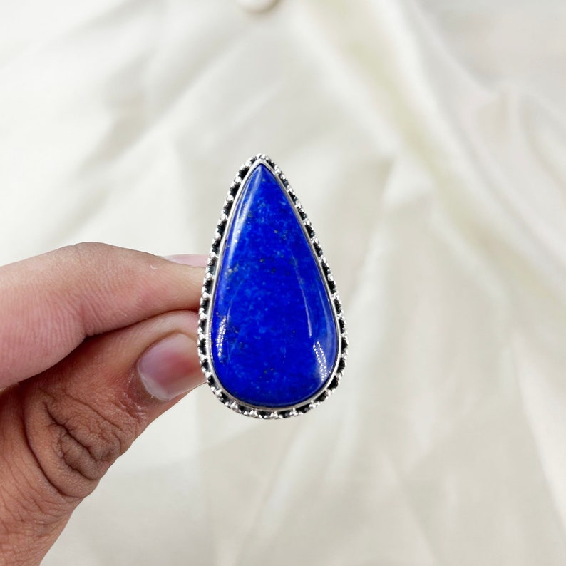 Natural Lapis Lazuli Ring By Harshita Jewellery