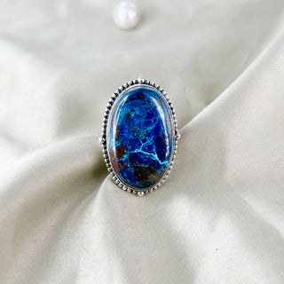 Natural Shattuckite Gemstone Ring By Harshita Jewellery