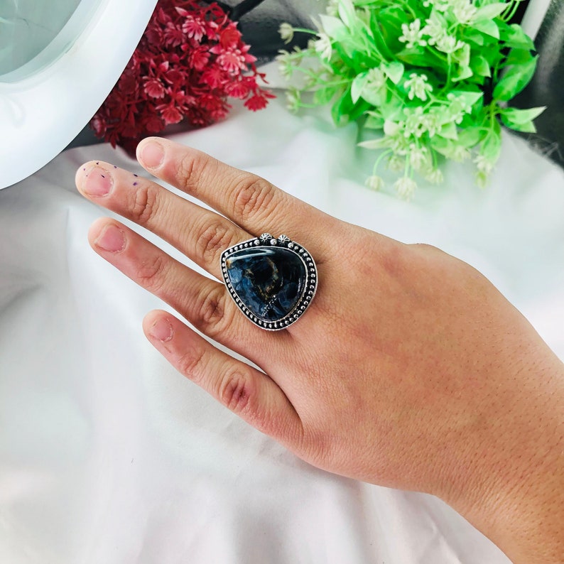 Natural Pietersite Gemstone Ring By Harshita Jewellery