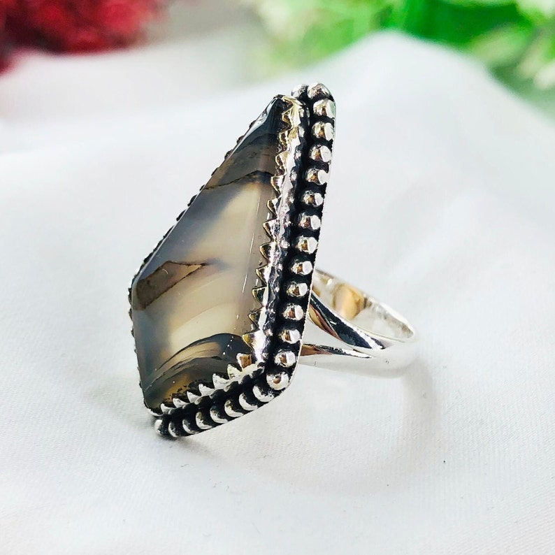 Natural Montana Agate Ring By Harshita Jewellery