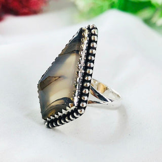 Natural Montana Agate Ring By Harshita Jewellery