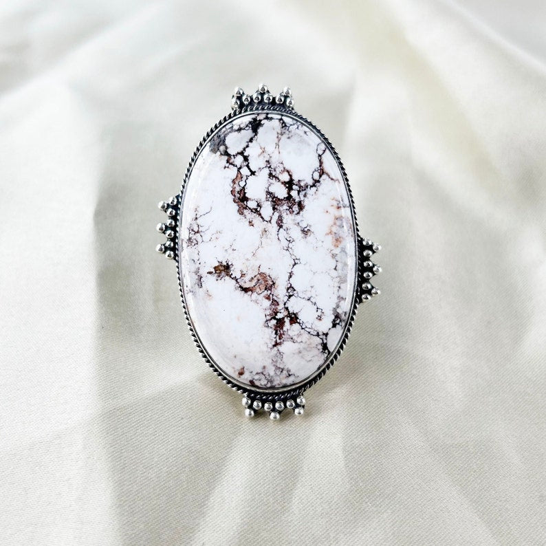 Natural Wild Horse Gemstone Ring By Harshita Jewellery