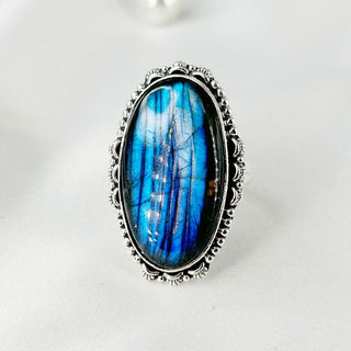 Natural Labradorite Gemstone Ring By Harshita Jewellery