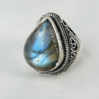 Natural Labradorite Ring By Harshita Jewellery