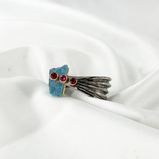 Blue Aquamarine Ring By Harshita Jewellery