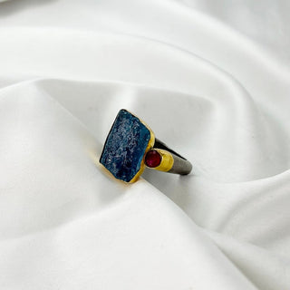Natural Rough Aquamarine Ring By Harshita Jewellery