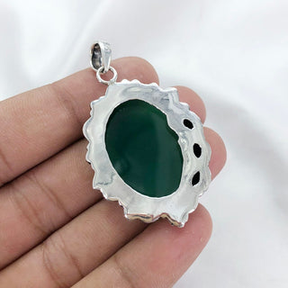 Natural Green Onyx And Amethyst Pendant By Harshita Jewellery