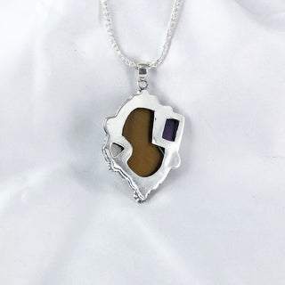 Natural  Tiger's Eye, Rose Quartz, Amethyst, Pendant By Harshita Jewellery