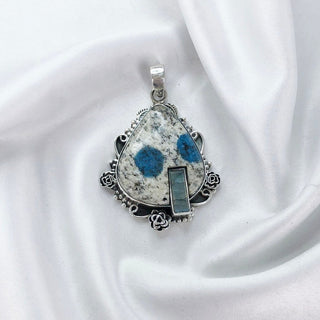 Natural Rainbow Labradorite And K2 jasper Pendant By Harshita Jewellery