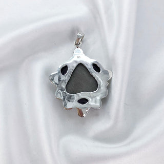 Silver Sheen Obsidian and Amethyst Pendant By Harshita Jewellery