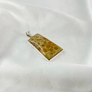 Natural Fossil Coral Gemstone Pendant By Harshita Jewellery