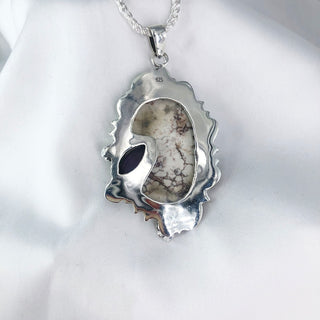 Natural Wild Horse magnesite & Rough Amethyst Pendant By Harshita Jewellery