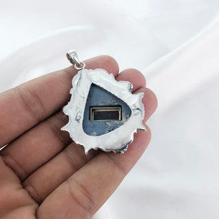 Natural Blue Opal & Amethyst Gemstone Pendant By Harshita Jewellery